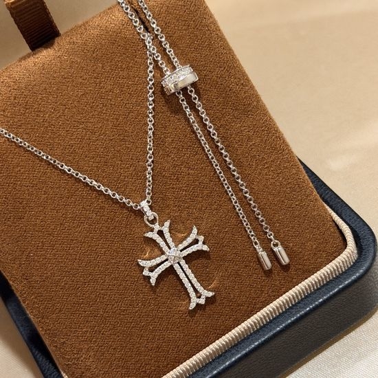 Chrome Hearts Hollow Cross Pendant Necklace