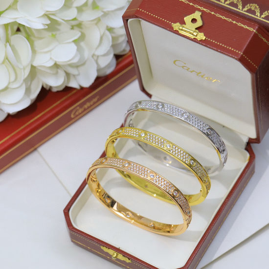 Cartier Full Diamond Couple Bangle