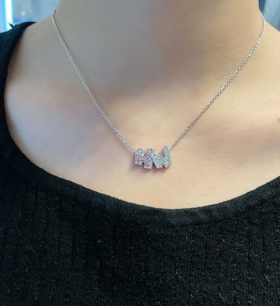 Harry Winston Gradient Pink Diamond Pendant Necklace