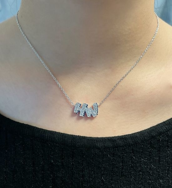 Harry Winston Blue Diamond Pave Pendant Necklace