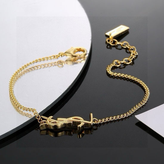 Yves Saint Laurent YSL Minimalist Pendant Chain Bracelet