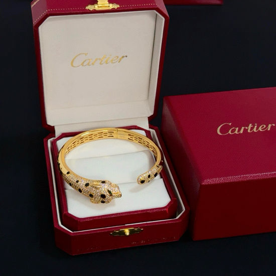 Cartier Crystal Leopard Bracelet Premium V-Gold Jewelry