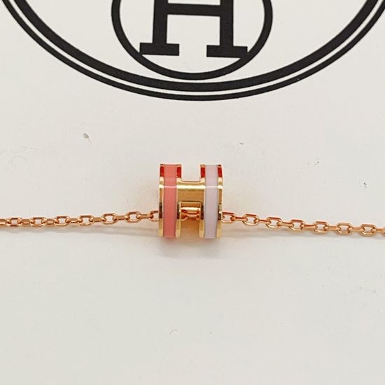 Hermes Rose Gold Two Tone Mini Necklace