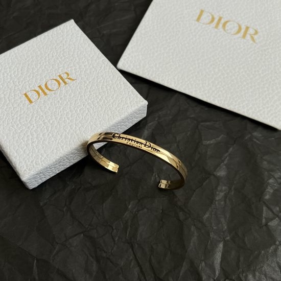 Christian Dior CD Vintage Style Brass Bangle