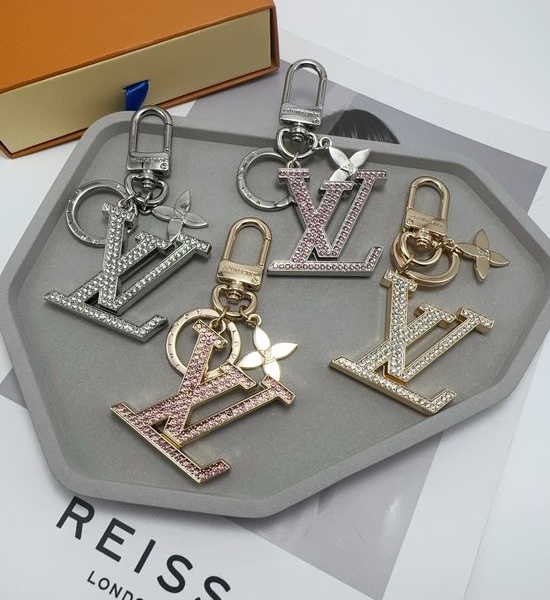 Louis Vuitton LV Rhinestone Decorated Key Chain Accessory