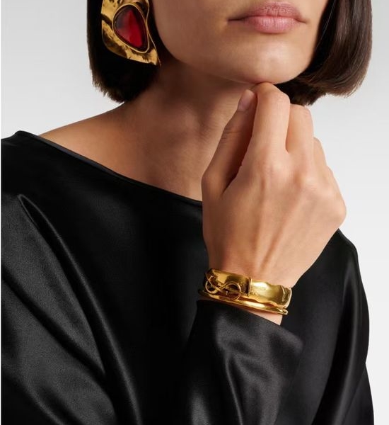 Yves Saint Laurent YSL Bronze Bracelet Bold Classic Design