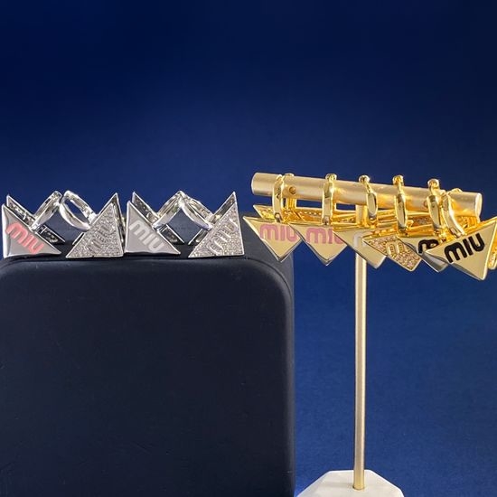 Miu Miu Reversible Enamel Letter Stud Earrings