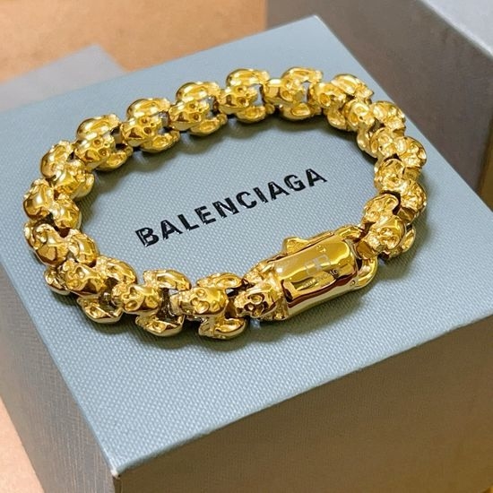 Balenciaga Skull Detail Retro Chain Bracelet