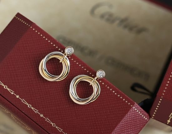 Cartier Classic Three Ring Hoop Earrings