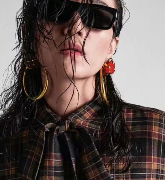 Yves Saint Laurent YSL Textured Metal Abstract Earrings