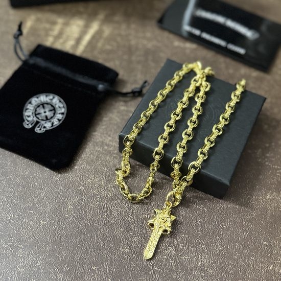 Chrome Hearts Vintage Cross Design Pendant Necklace