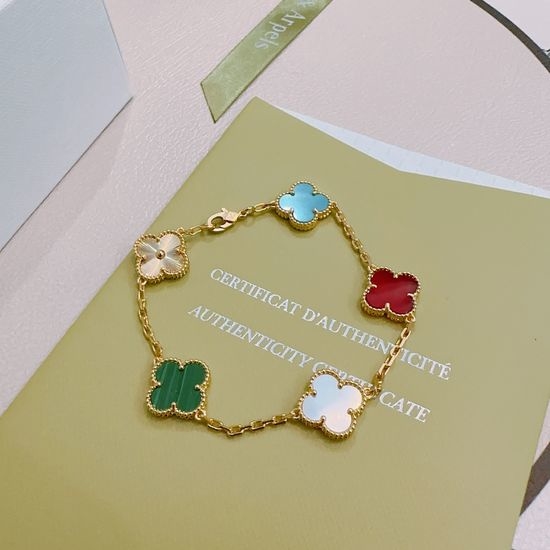 Van Cleef & Arpels VCA Colorful Four Leaf Clover Bracelet