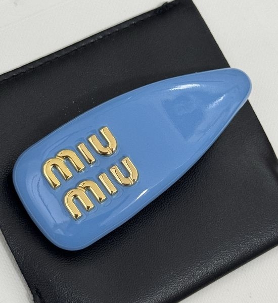 Miu Miu Dark Blue Patent Leather Hair Clip