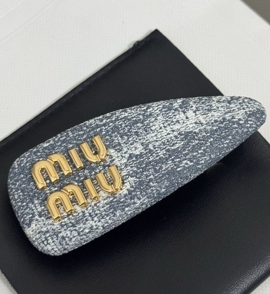 Miu Miu Denim Blue Hair Clip For Styling