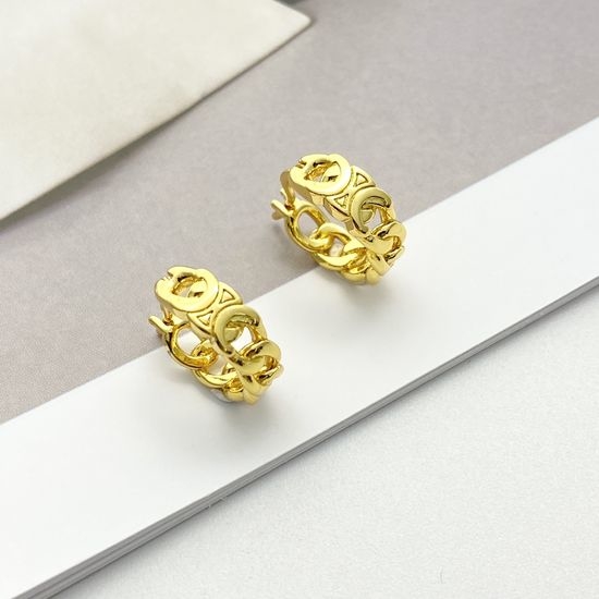 Celine Minimalist Small Hoop Earrings Golden Tone