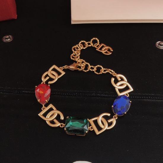 Dolce & Gabbana Red Blue Colorful Diamond Bracelet
