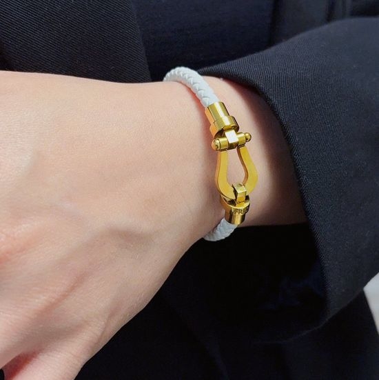 Fred White Leather Cord Bracelet