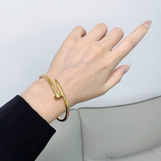 Cartier Nail Shape Plain Metal Bracelet