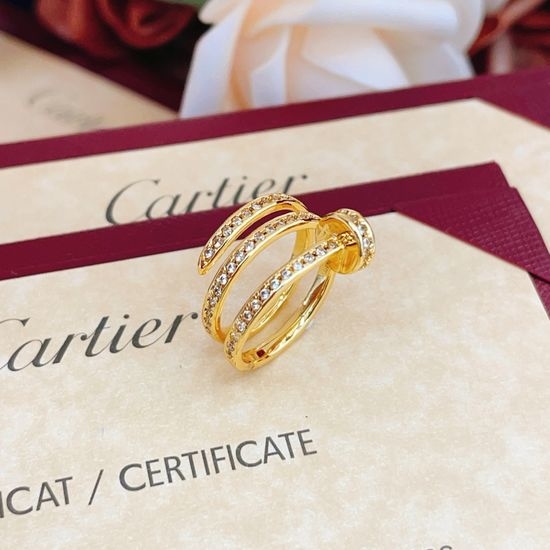 Cartier Golden Diamond Three-circle Nail Ring
