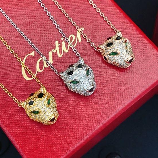 Cartier Three-Tone Leopard Pendant Necklace