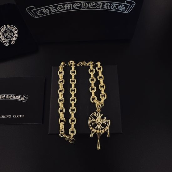 Chrome Hearts Cross Floral Pattern Retro Necklace