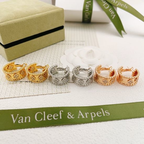 Van Cleef & Arpels VCA Three Color Clover Earrings