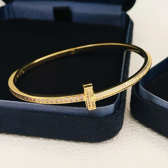 Tiffany & Co. Rhinestone Double T-shaped Bracelet