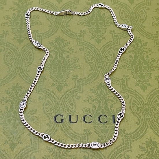 Gucci Vintage Double G Pendant Necklace Classic Style