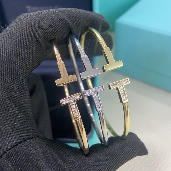 Tiffany & Co. Smooth Diamond Inlaid Bangle