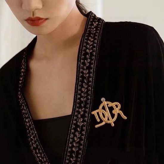 Christian Dior CD Classic Initial Brooch Fine Brass Craft