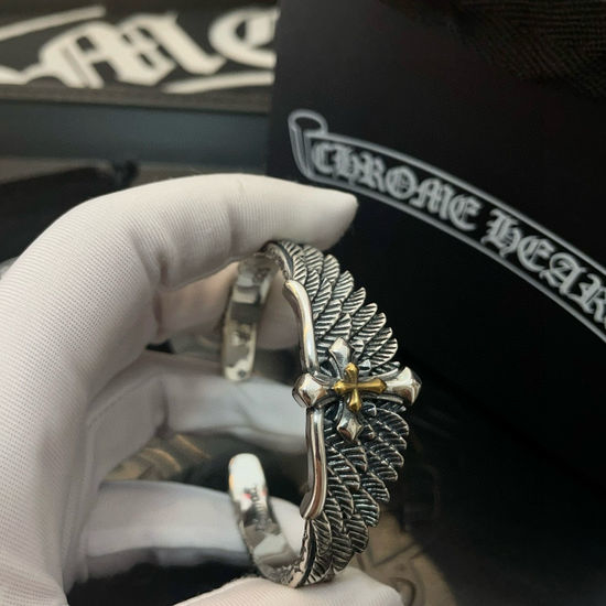 Chrome Hearts Cross Wing Open Cuff Bangle
