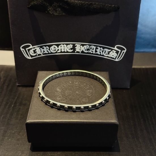 Chrome Hearts Retro Skull Design Engraved Bangle