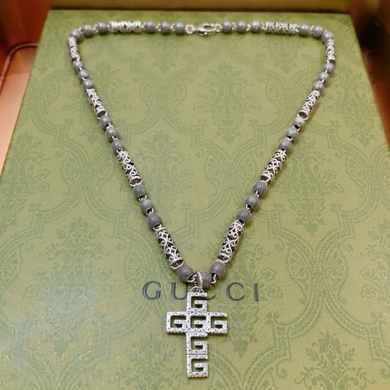 Gucci Vintage Finished Cross Pendant Necklace