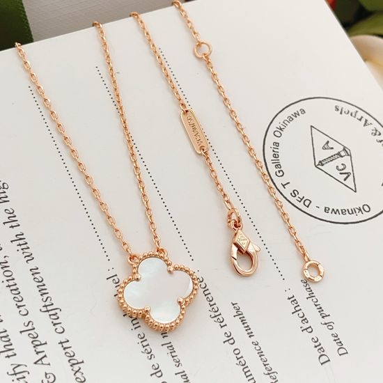 Van Cleef & Arpels VCA Mother of Pearl Clover Necklace