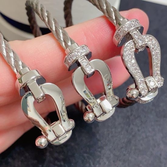 Fred Silver Rope Horseshoe Buckle Bracelet