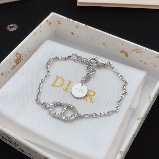Christian Dior CD Classic Beaded Letter Detail Bracelet