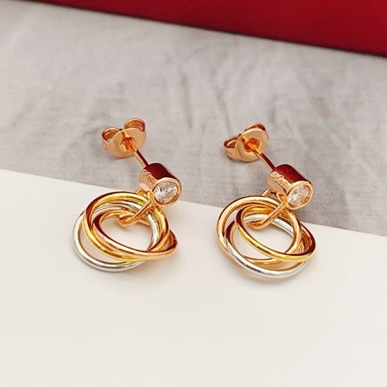 Cartier Tricolor Tassel Rose Gold Stud Earrings