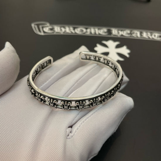 Chrome Hearts Vintage Floral Open Cuff Bangle
