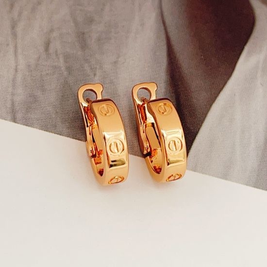 Cartier Rose Gold Smooth Stud Earrings