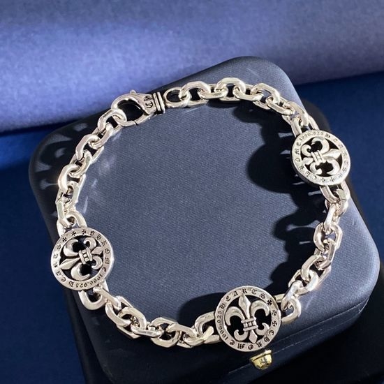 Chrome Hearts Vintage Punk Geometric Engraved Cross Bracelet