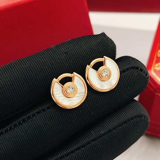 Cartier Rose Gold Mother of Pearl Diamond Earrings