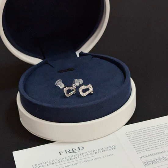 Fred Full Diamond Fred Horsebit Stud Earrings
