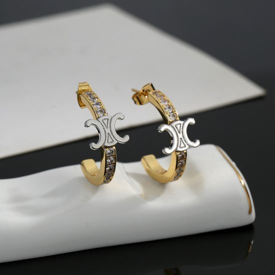 Celine Classic Gold Delicate Small Stud Earrings