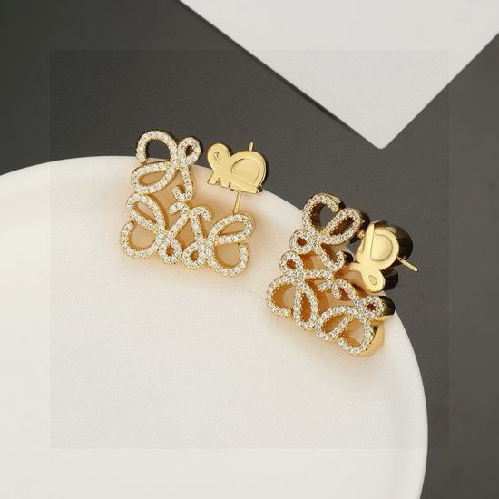 Loewe Engraved Rhombus Buckle Hoop Earrings