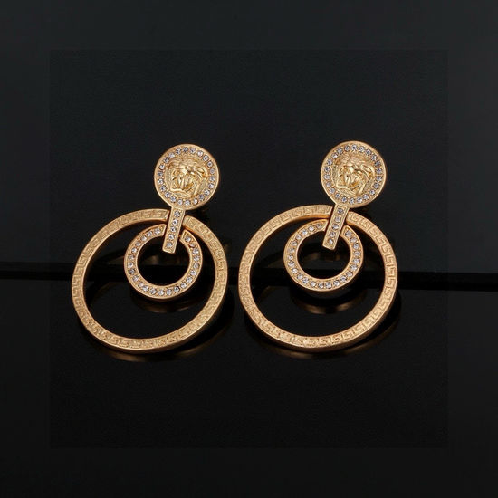 Versace Classic Pin Shape Decorative Hoop Earrings