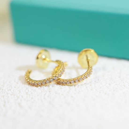 Tiffany & Co. Cubic Zirconia Stud Earrings with Secure Backs