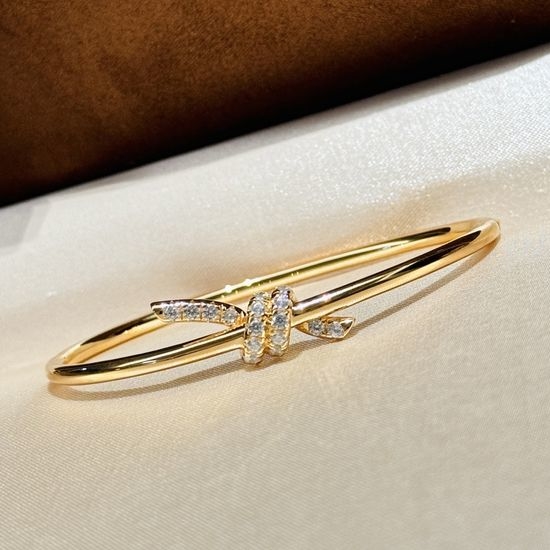 Tiffany & Co. Half Diamond Knot Rose Gold Bangle