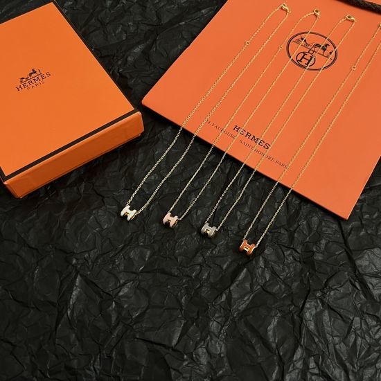Hermes Delicate Luxurious Shiny Pendant Necklace