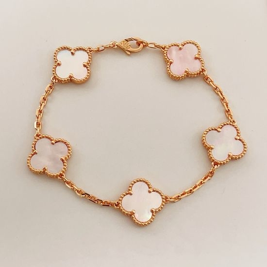 Van Cleef & Arpels VCA Five Flower Pink Shell Bracelet