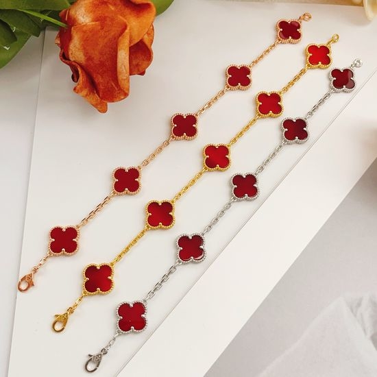 Van Cleef & Arpels VCA Red Mother of Pearl Bracelet